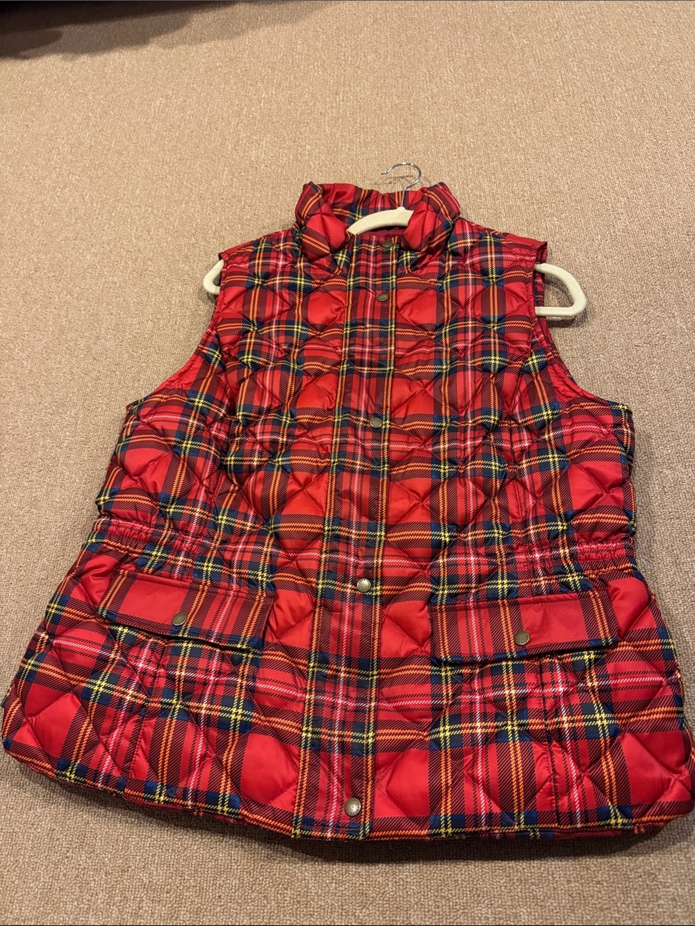 Talbots Red Quilted Down Vest